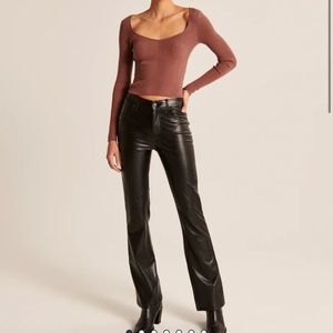 Abercrombie vegan leather vintage flare pant (never worn)